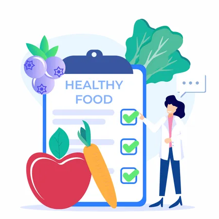 Healthy Food List Illustration