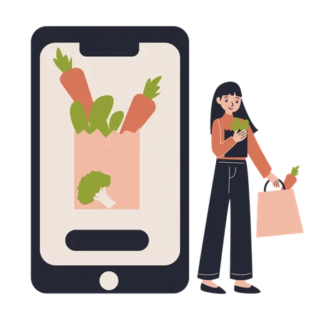 Healthy Grocery App  Illustration