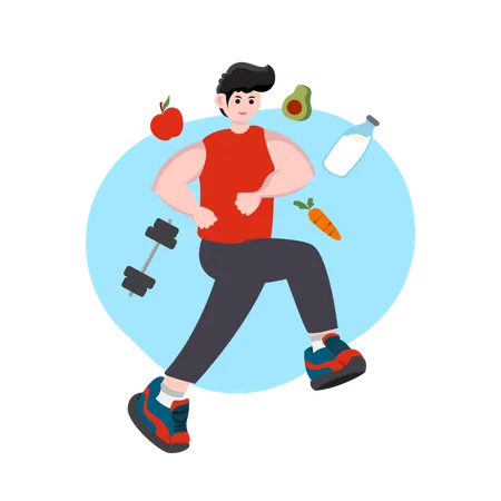 This Design Asset Is Suitable For Designers Illustrators Marketing Professionals And Anyone Interested In Promoting A Healthy Lifestyle Through Visually Appealing Designs Illustration