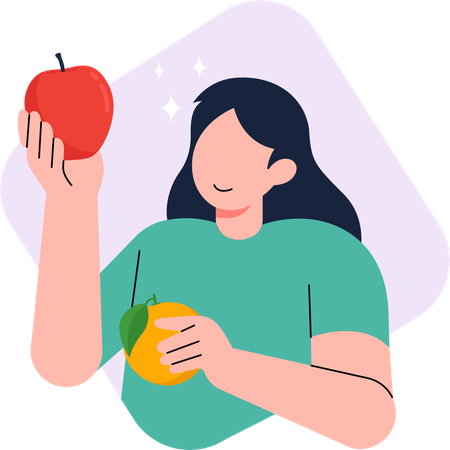 Healthy Lifestyle by Consuming Fruits  Illustration