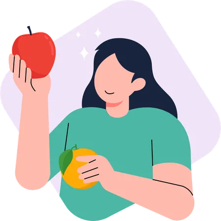 Healthy Lifestyle by Consuming Fruits  Illustration