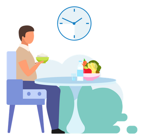 Healthy lunch habits  Illustration