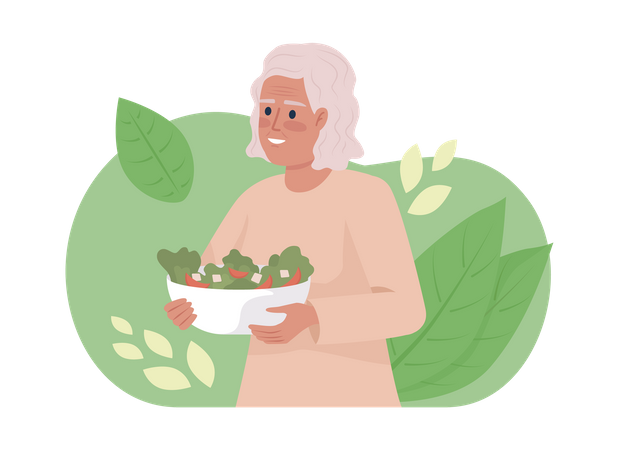 Healthy nutritious breakfast for seniors  Illustration