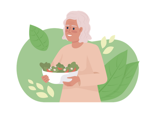 Healthy nutritious breakfast for seniors  イラスト