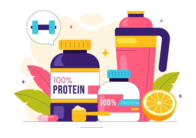 Healthy Protein Supplements  Illustration