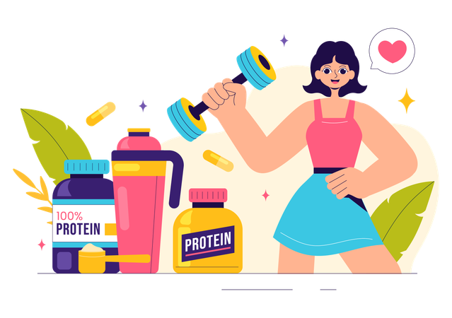 Healthy Protein Supplements  Illustration