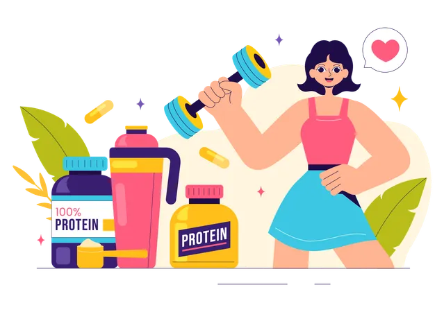 Healthy Protein Supplements  Illustration