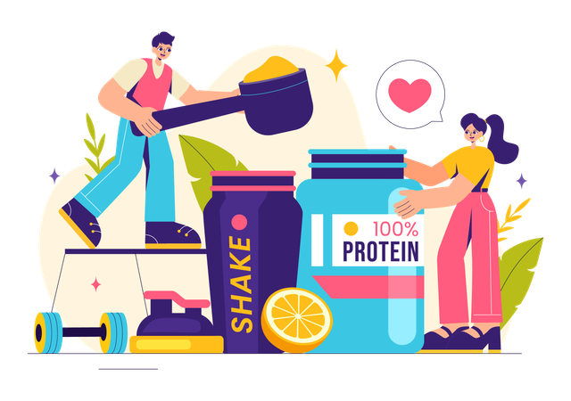 Healthy Protein Supplements  Illustration