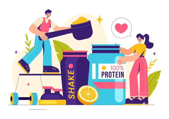 Healthy Protein Supplements  Illustration