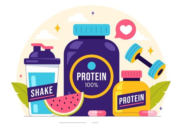 Healthy Protein Supplements  Illustration