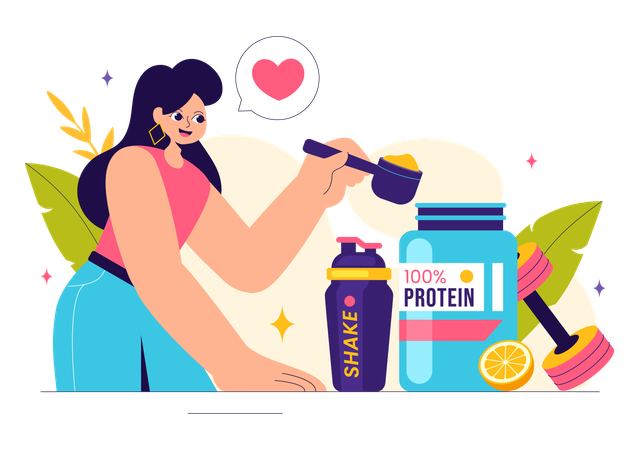 Healthy Protein Supplements  Illustration