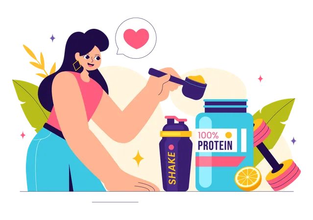 Healthy Protein Supplements  Illustration