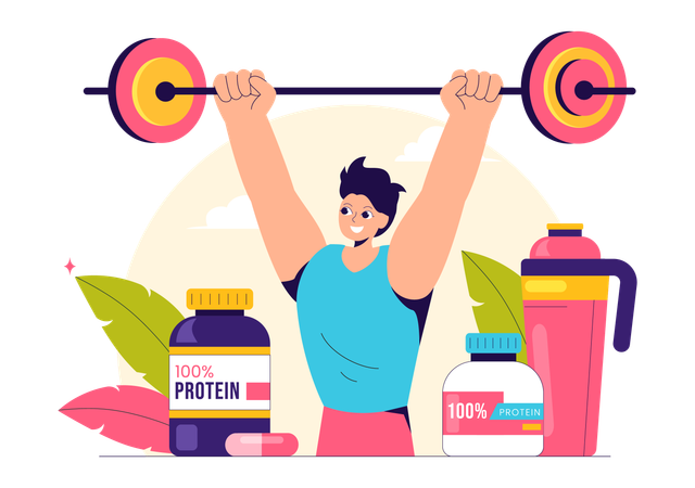 Healthy Protein Supplements  Illustration