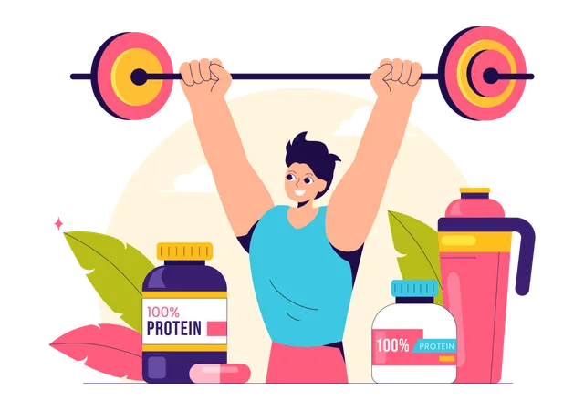 Healthy Protein Supplements  Illustration