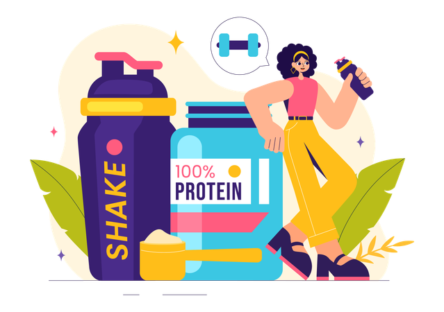 Healthy Protein Supplements  Illustration