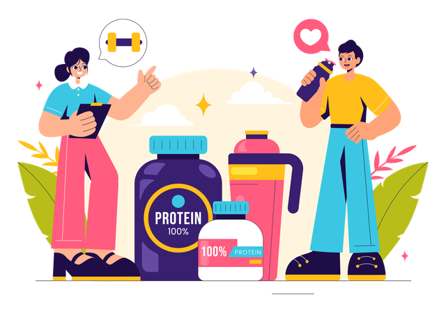 Healthy Protein Supplements  Illustration