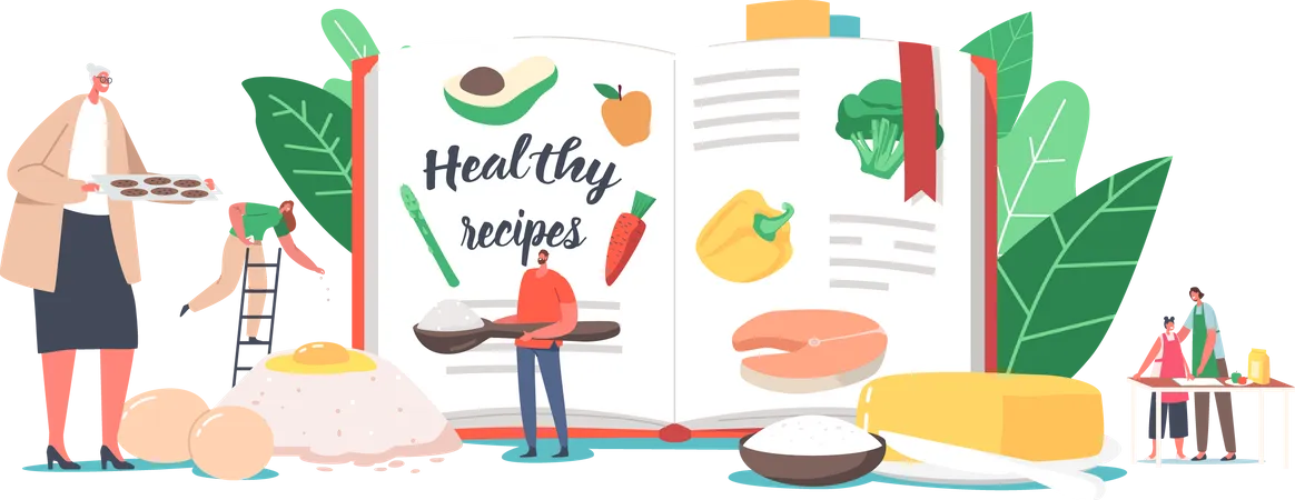Healthy recipes book Illustration