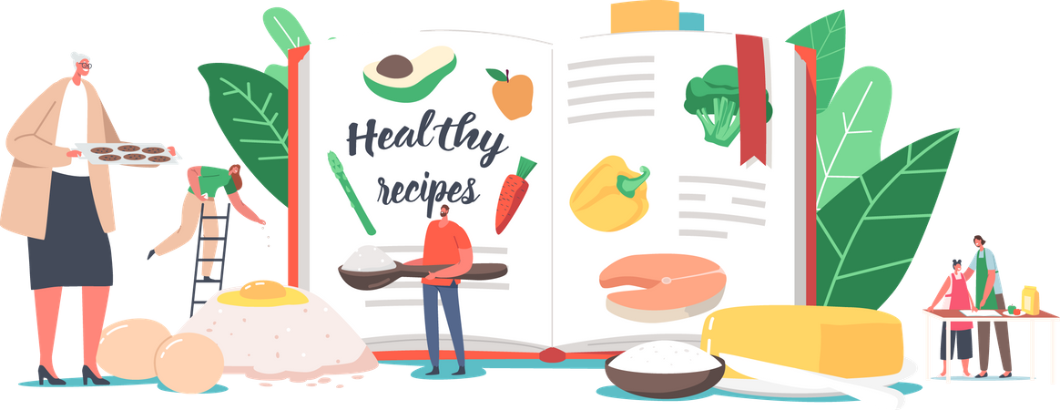 Healthy recipes book  일러스트레이션