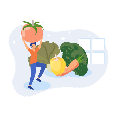 Healthy vegetables Illustration