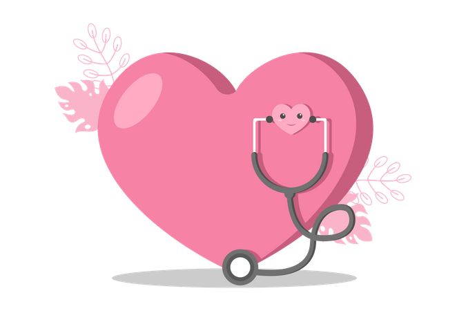 Heart and stethoscope Illustration
