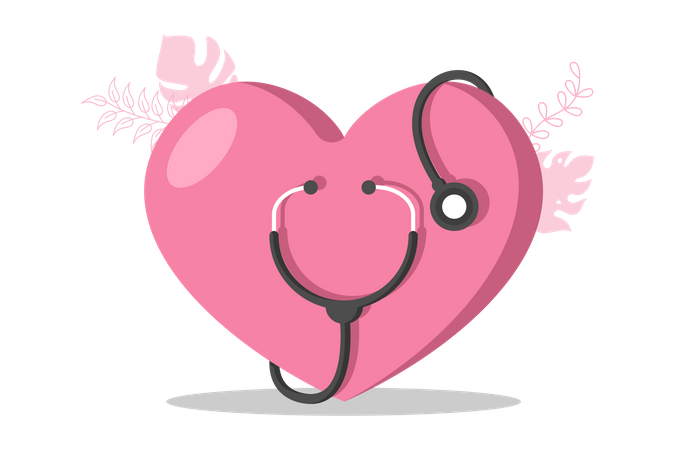 Heart and stethoscope  Illustration