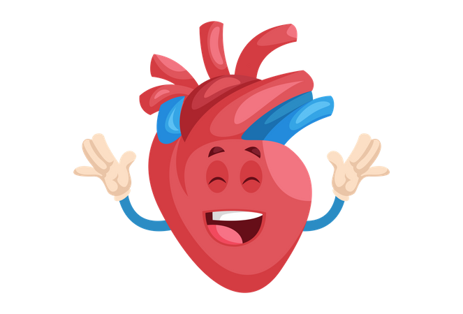 Heart character with smiling face Illustration