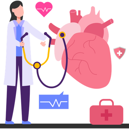 Heart Checkup  Illustration