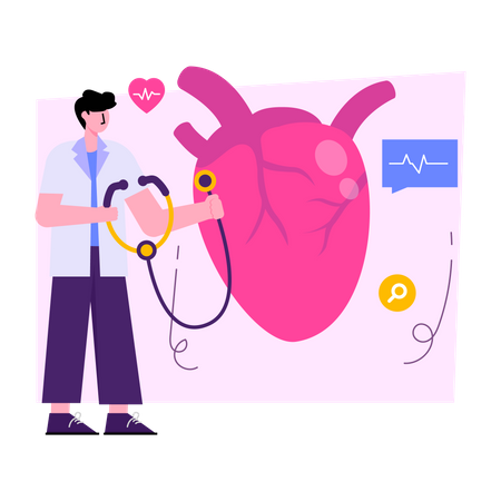 Heart Checkup  Illustration