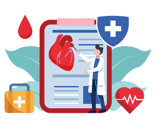 Heart checkup report Illustration