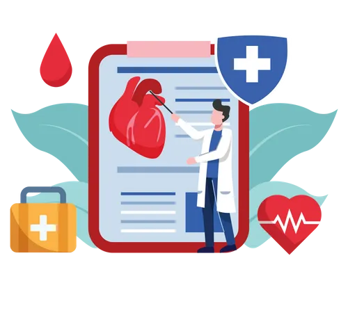 Heart checkup report Illustration