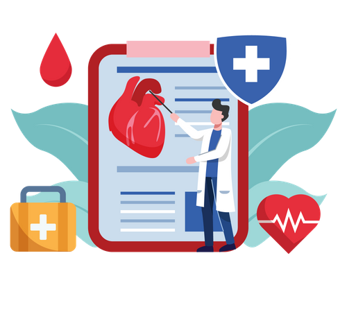 Heart checkup report  Illustration