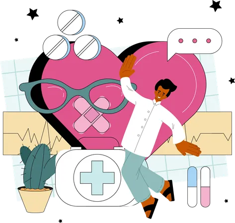 Heart disease examination  Illustration