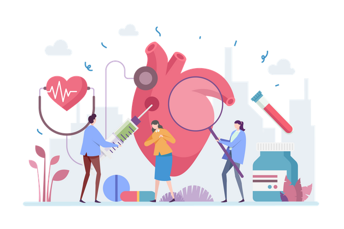 Heart Disease Health Issue  Illustration