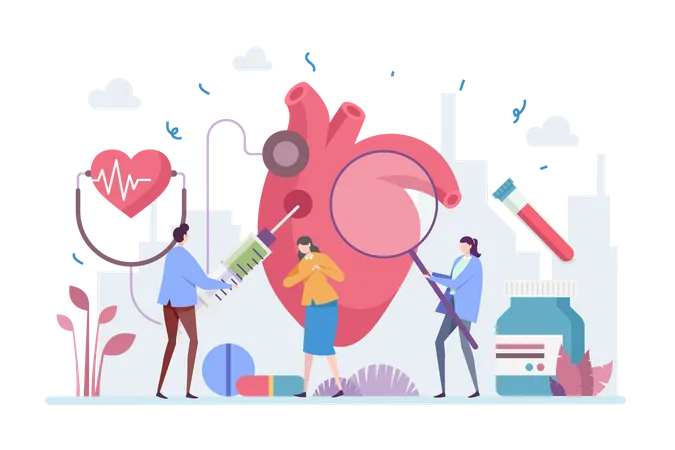 Heart Disease Health Issue  Illustration