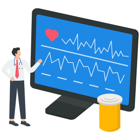 Heart disease screening and diagnostic  Illustration