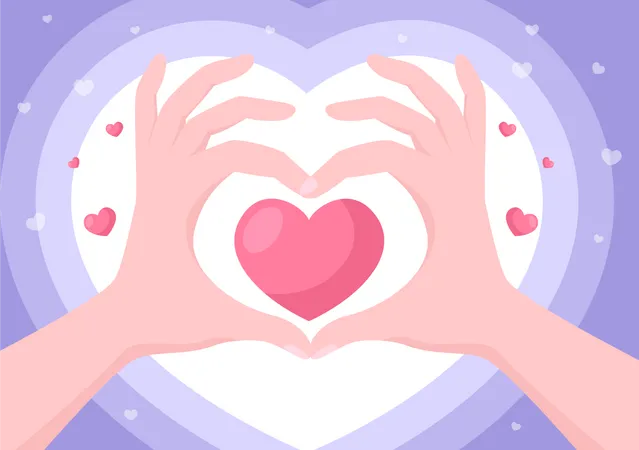 Heart Hand Gesture  Illustration