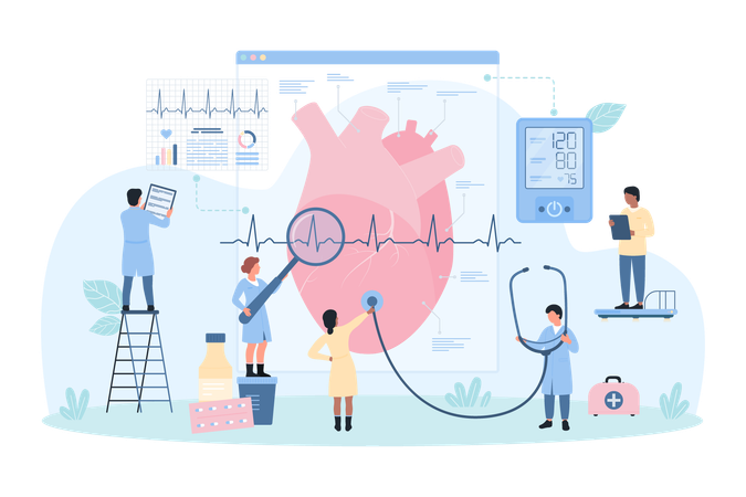 Heart health checkup  Illustration