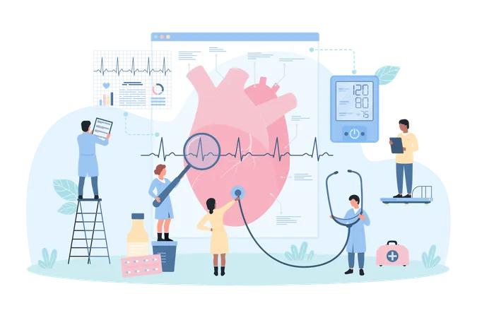 Heart health checkup  Illustration