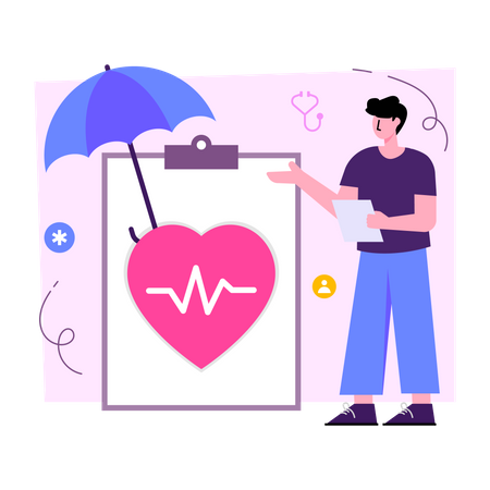 Heart Insurance  Illustration