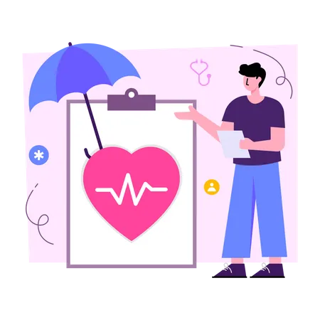 Heart Insurance  Illustration