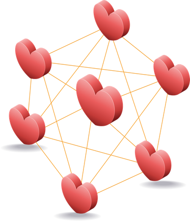 Heart network  Illustration