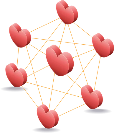 Heart network  Illustration