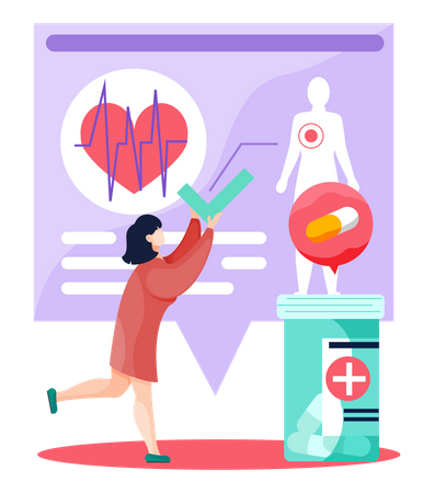 Heart Report of patient  Illustration