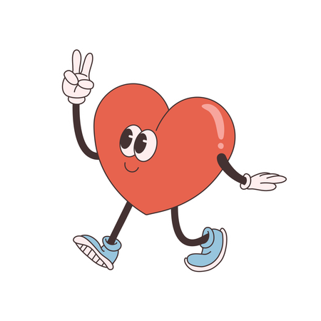 Heart showing peace sign  Illustration