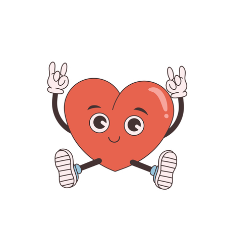 Heart showing victory sign  Illustration