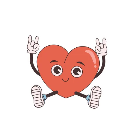 Heart showing victory sign  Illustration