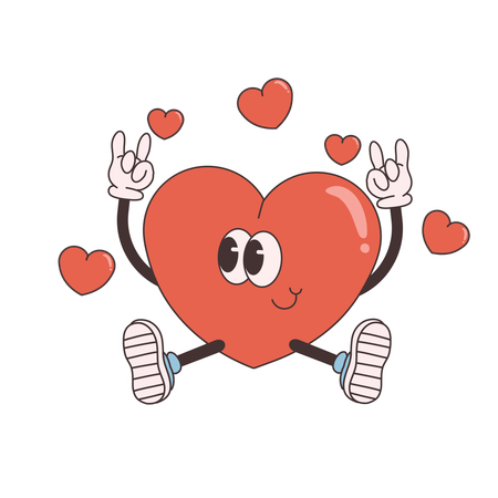 Heart showing victory sign  Illustration