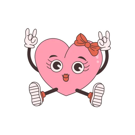 Heart showing victory sign  Illustration