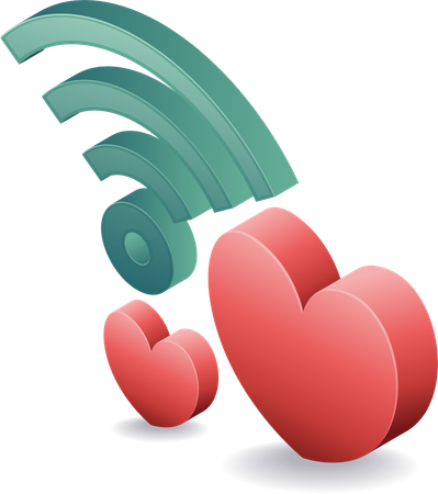 Heart signal symbol of falling in love  Illustration