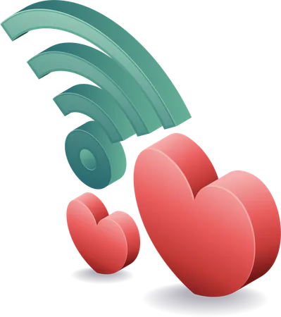 Heart signal symbol of falling in love  Illustration